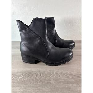 Bueno Forge Women's Black Leather Side Zip Boots Size 41 US‎ 10.5- NWOB